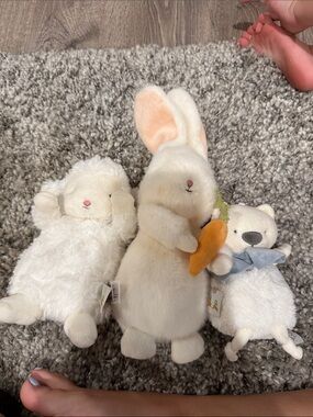 Bunnies by the Bay Cream Plush Bunny with Orange Carrot